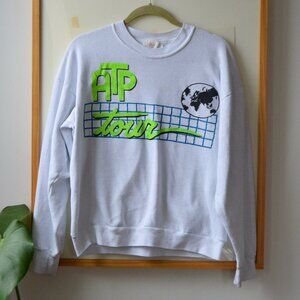 Vintage 1990s Neon Adidas ATP Tour Sweatshirt 100% Cotton Vintage Tennis